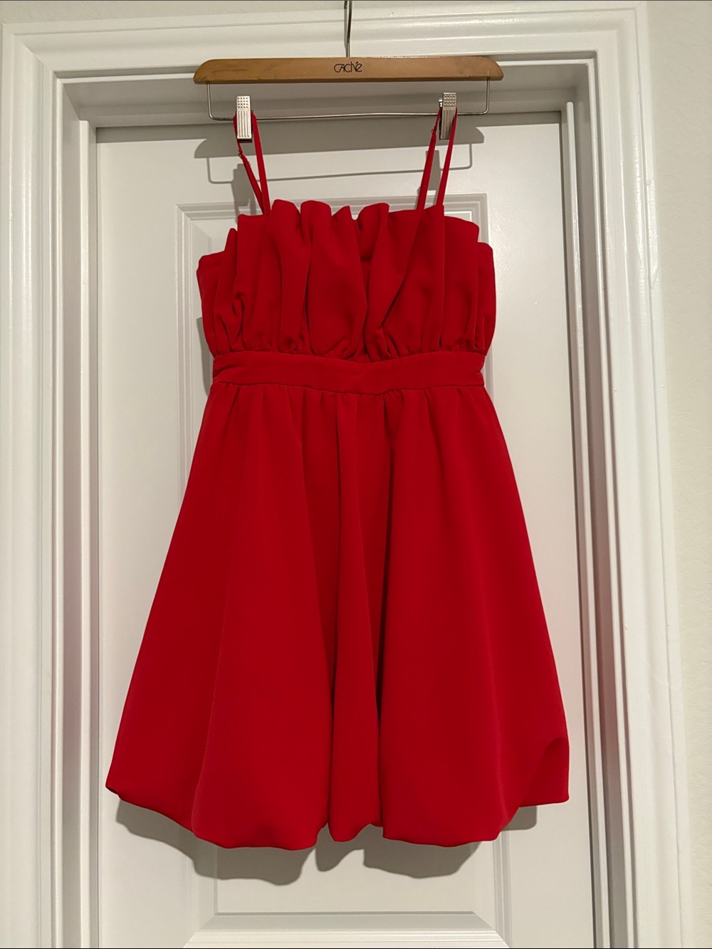 Thirty/Thirty Red Spaghetti Strap bubble Mini Dress